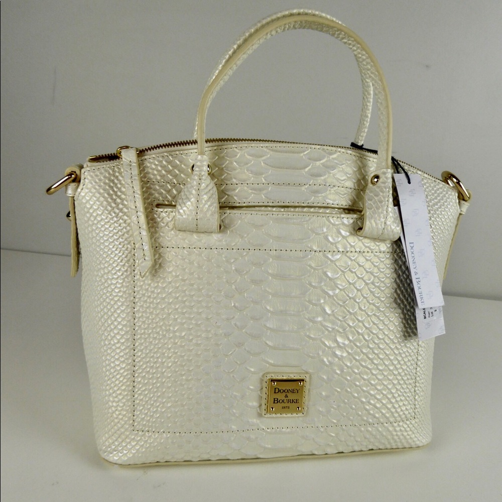 Dooney & Bourke Caldwell Domed Satchel Pearl NWT